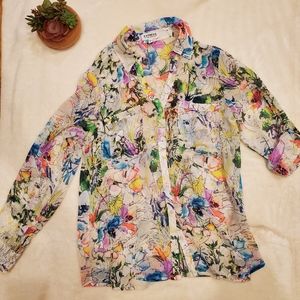 Express Multicolored Sheer Portofino Shirt